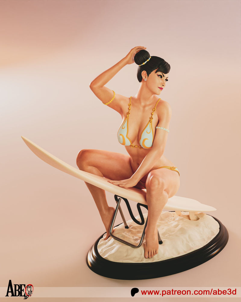 Chun-Li Surf Resin Statue - view 3