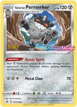 Galarian Perrserker SWSH008 Prerelease Staff (SWSH008) [SWSD]