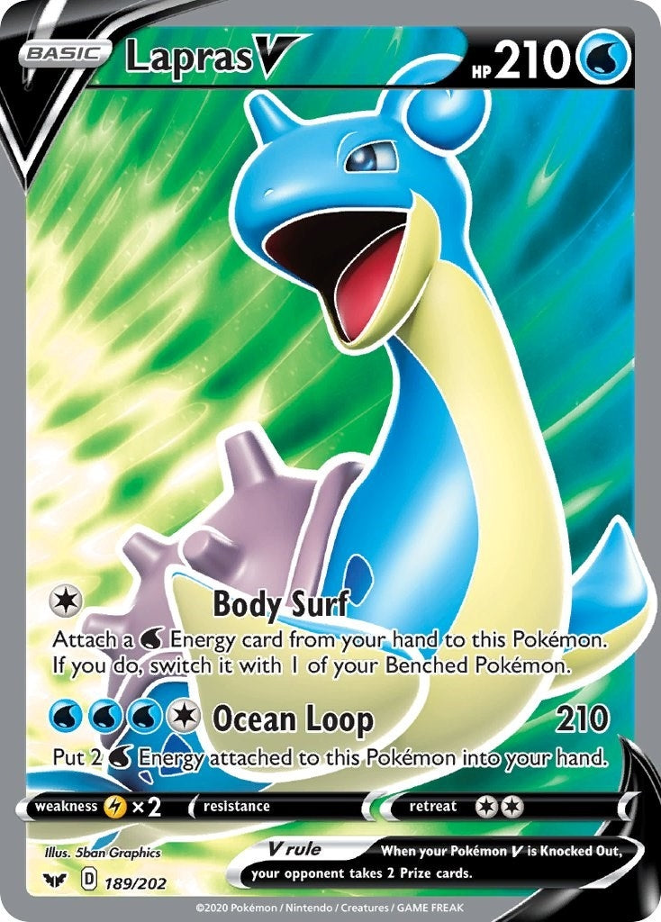 Lapras V Full Art (189/202) [SWSH01]