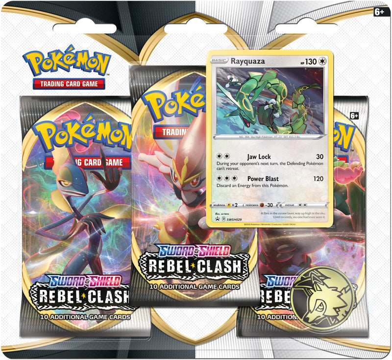 Rebel Clash 3 Pack Blister Rayquaza [SWSH02]