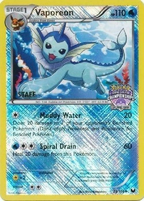 Vaporeon 25 108 State Championships Staff (025/108) [PR]