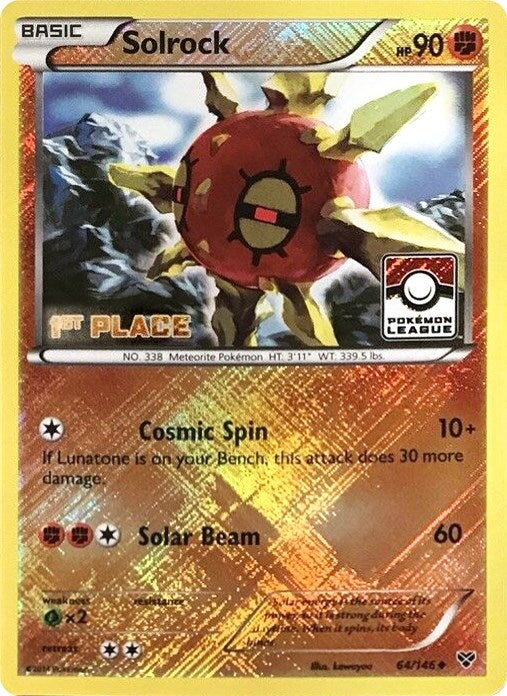 Solrock 64 146 Pokemon League 1st Place (064/146) [PR]