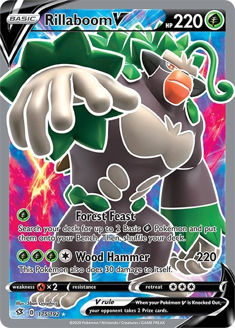 Rillaboom V (Full Art) (175/192) (SWSH02: Rebel Clash)