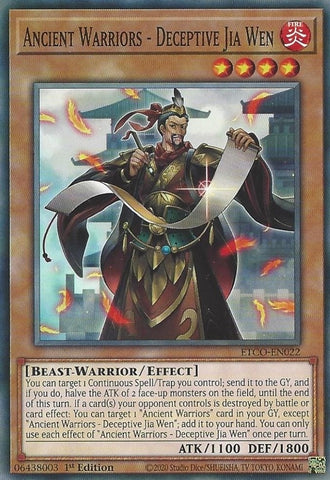 Ancient Warriors Deceptive Jia Wen (ETCO-EN022) [ETCO]