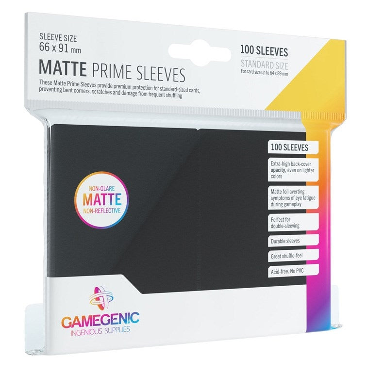 Image for GameGenic Matte Prime Sleeve - Standard Size - Black (100-Pack) - Card Sleeves