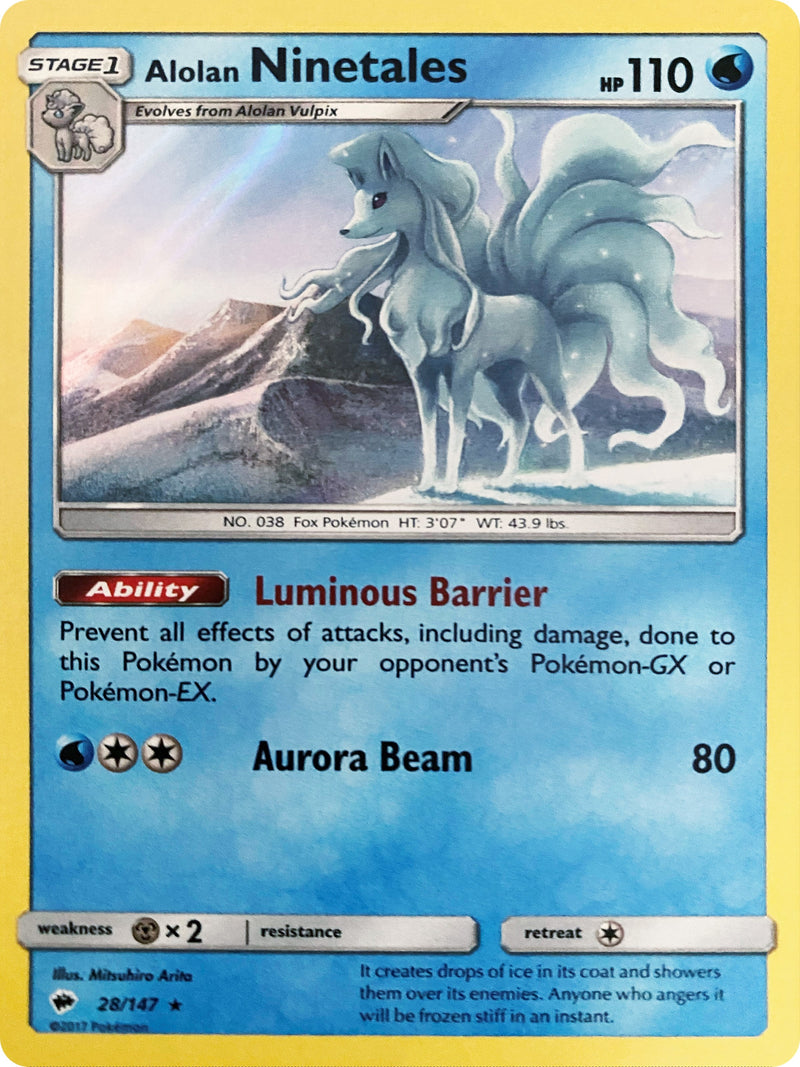 Alolan Ninetales 28 147 Water Web Holo (028/147) [MCAP]