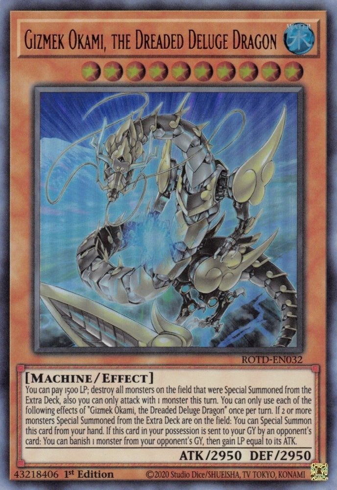 Gizmek Okami the Dreaded Deluge Dragon (ROTD-EN032) [ROTD]