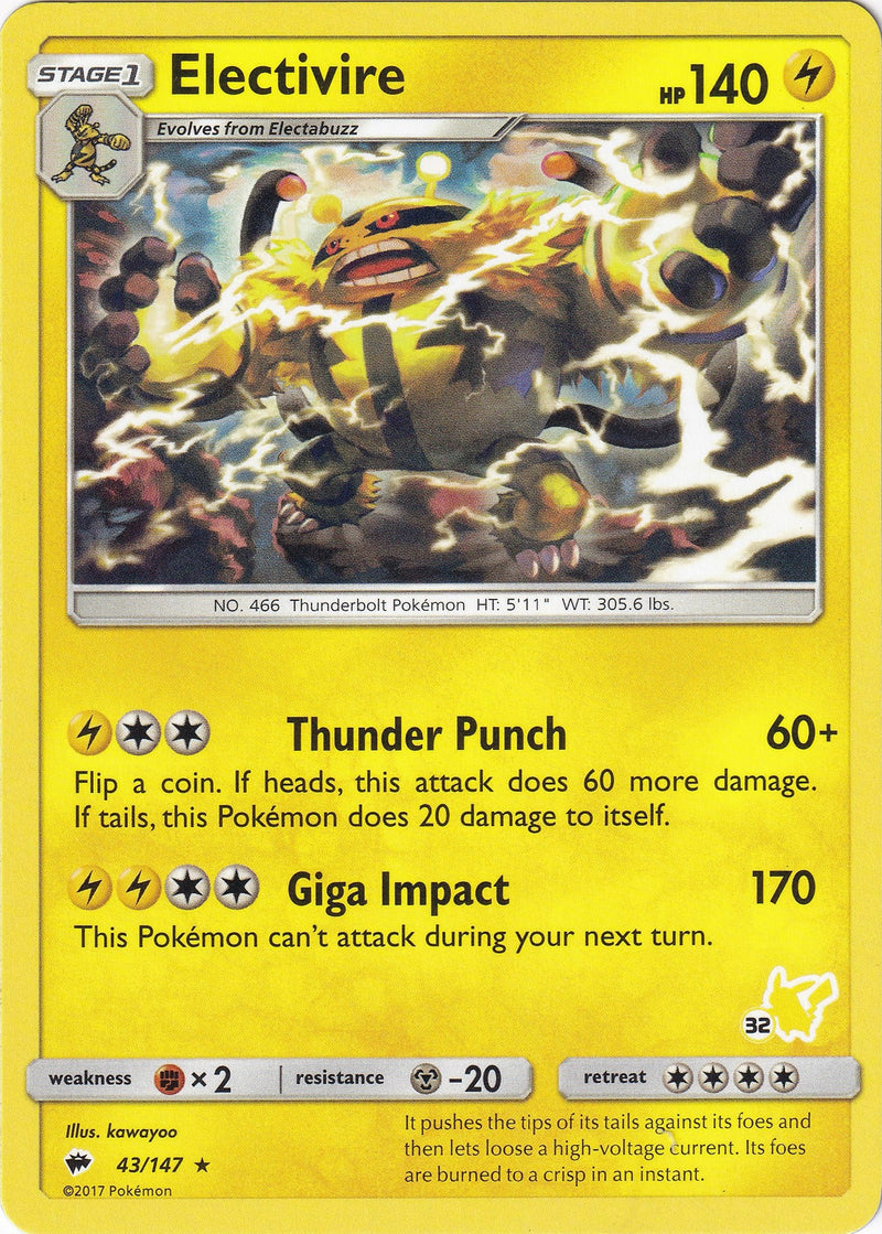 Electivire 43 147 32 Pikachu Stamped (043/147) [BTA]
