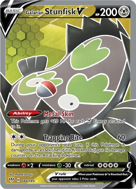 Galarian Stunfisk V Full Art (184/189) [SWSH03]