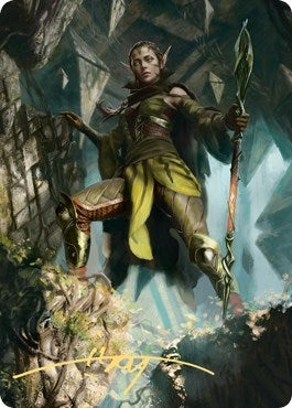 Nissa of Shadowed Boughs Art Card 5 81 Gold Stamped Signature (5) [ASZNR]