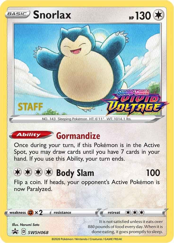 Snorlax SWSH068 Prerelease Staff (SWSH068) [SWSD]