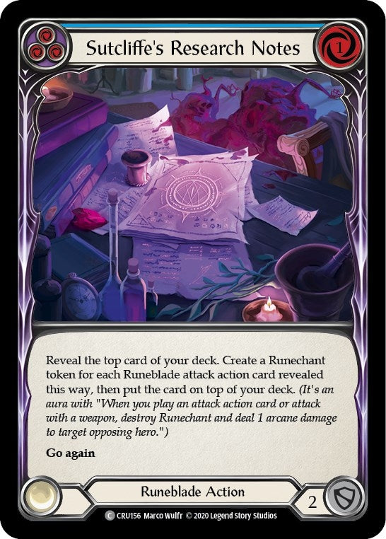 Sutcliffes Research Notes Blue (CRU156) [CRU]