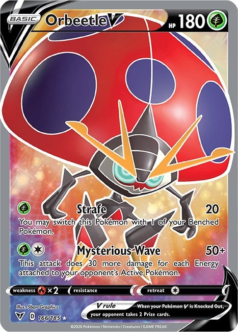 Orbeetle V Full Art (166/185) [SWSH04]
