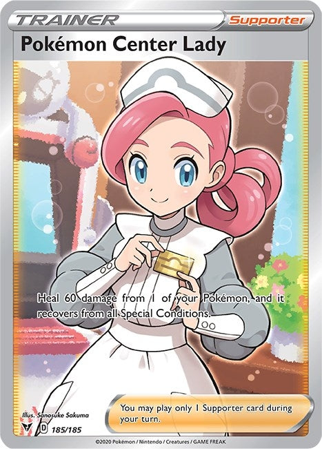 Pokemon Center Lady Full Art (185/185) [SWSH04]