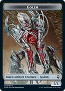 Golem // Rock Double-Sided Token [Commander Legends Tokens]