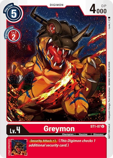 Image for Greymon - ST1-07 (Tamer Party Promo) [Starter Deck 01: Gaia Red]