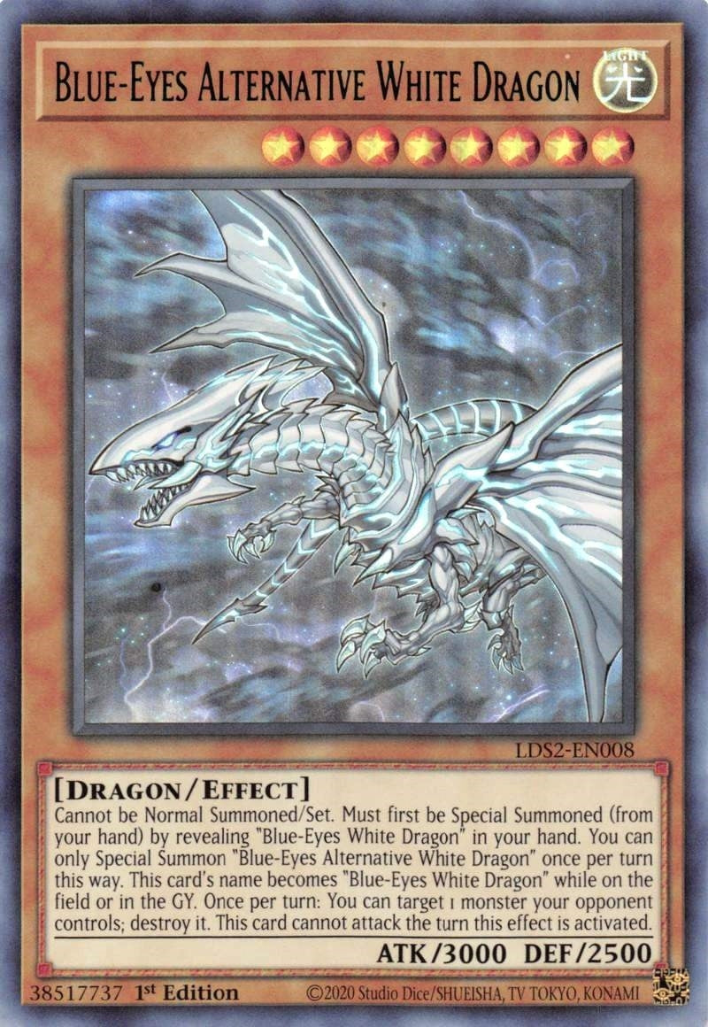 Blue Eyes Alternative White Dragon Green (LDS2-EN008) [LDS2]