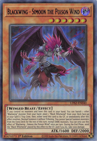 Blackwing Simoon the Poison Wind Blue (LDS2-EN040) [LDS2]