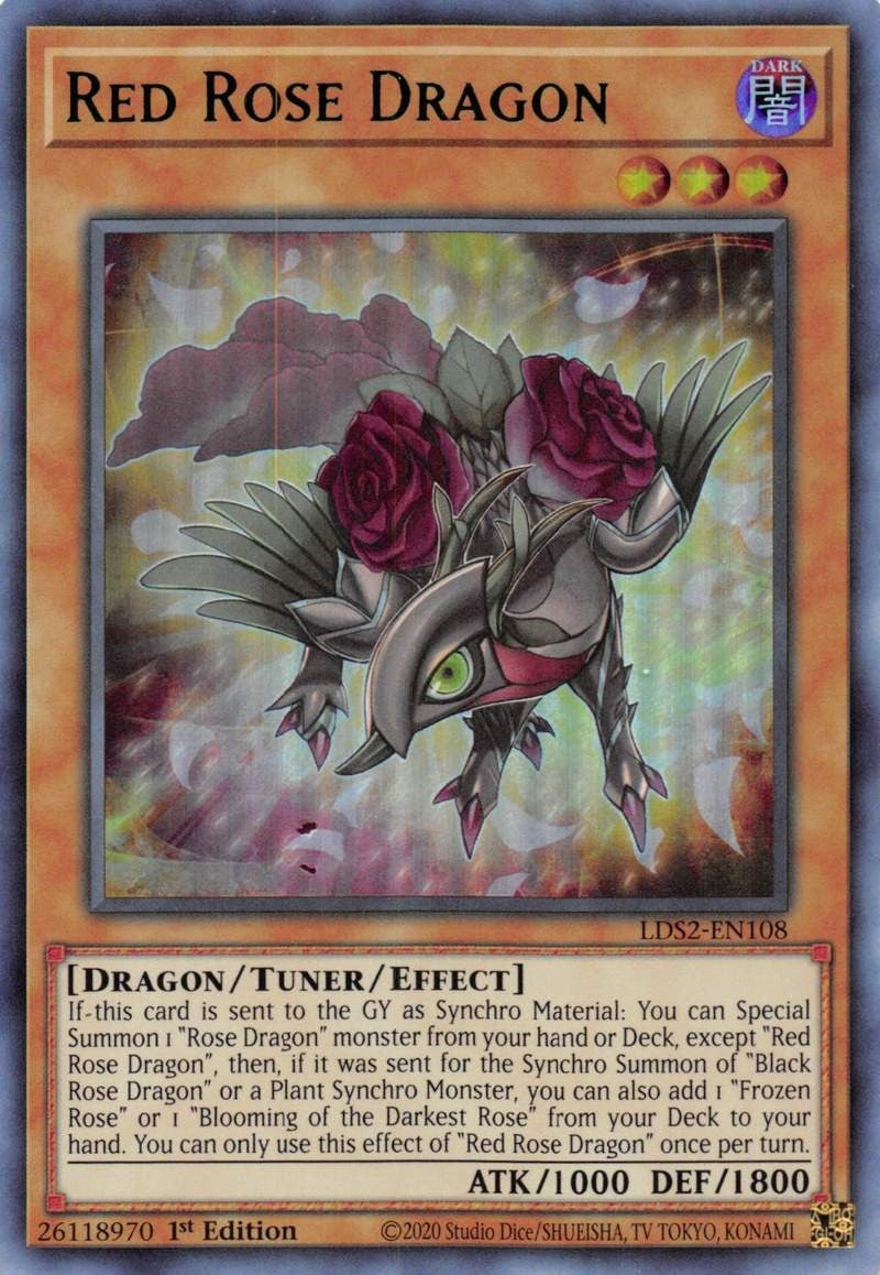 Red Rose Dragon Green (LDS2-EN108) [LDS2]