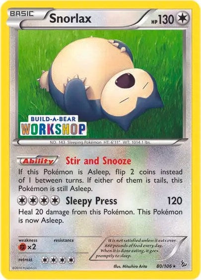 Snorlax 80 106 Build a Bear Workshop Exclusive (080/106) [MCAP]