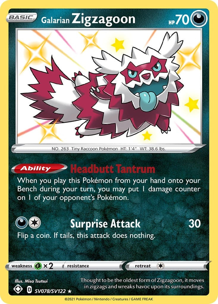 Galarian Zigzagoon (SV078/SV122) [SHFSV]
