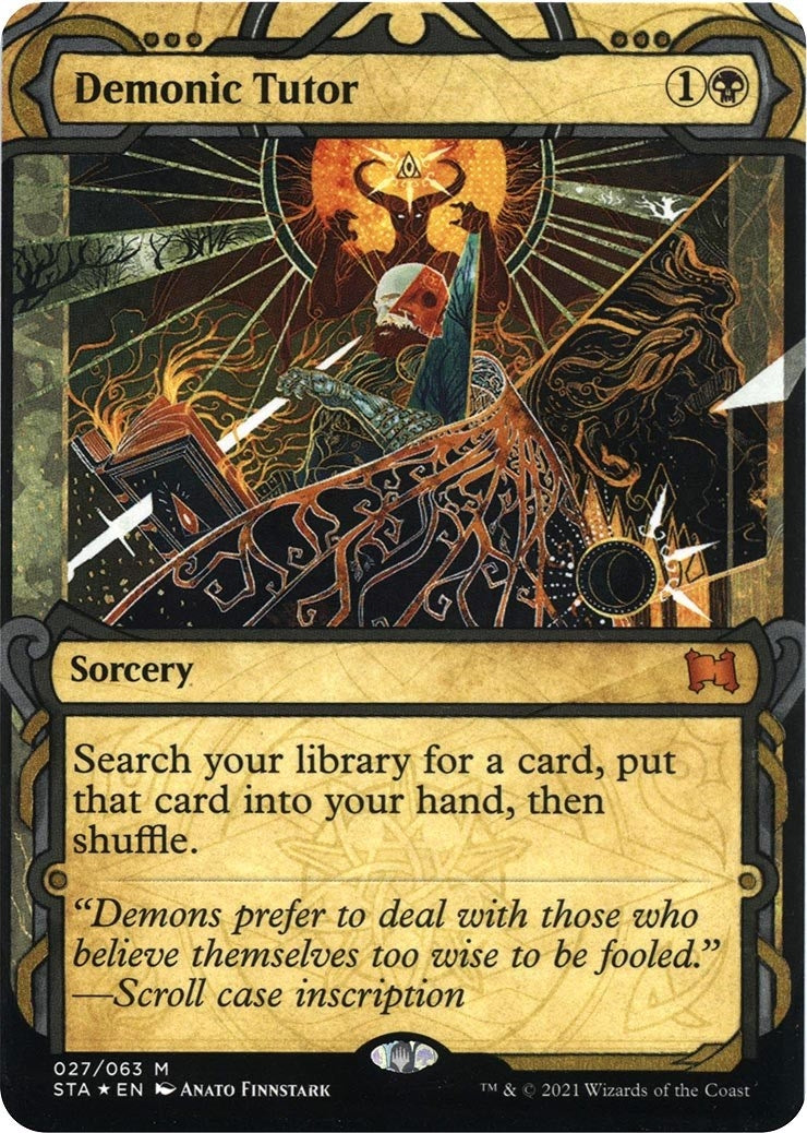 Demonic Tutor Foil Etched (27) [STA]