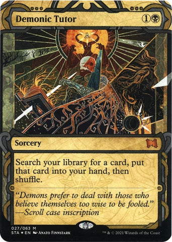 Demonic Tutor Foil Etched (27) [STA]