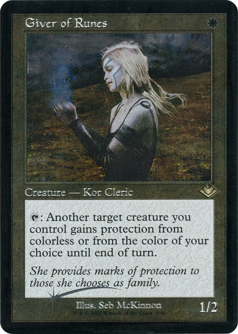 Giver of Runes Retro Frame Foil Etched (3) [MH1]