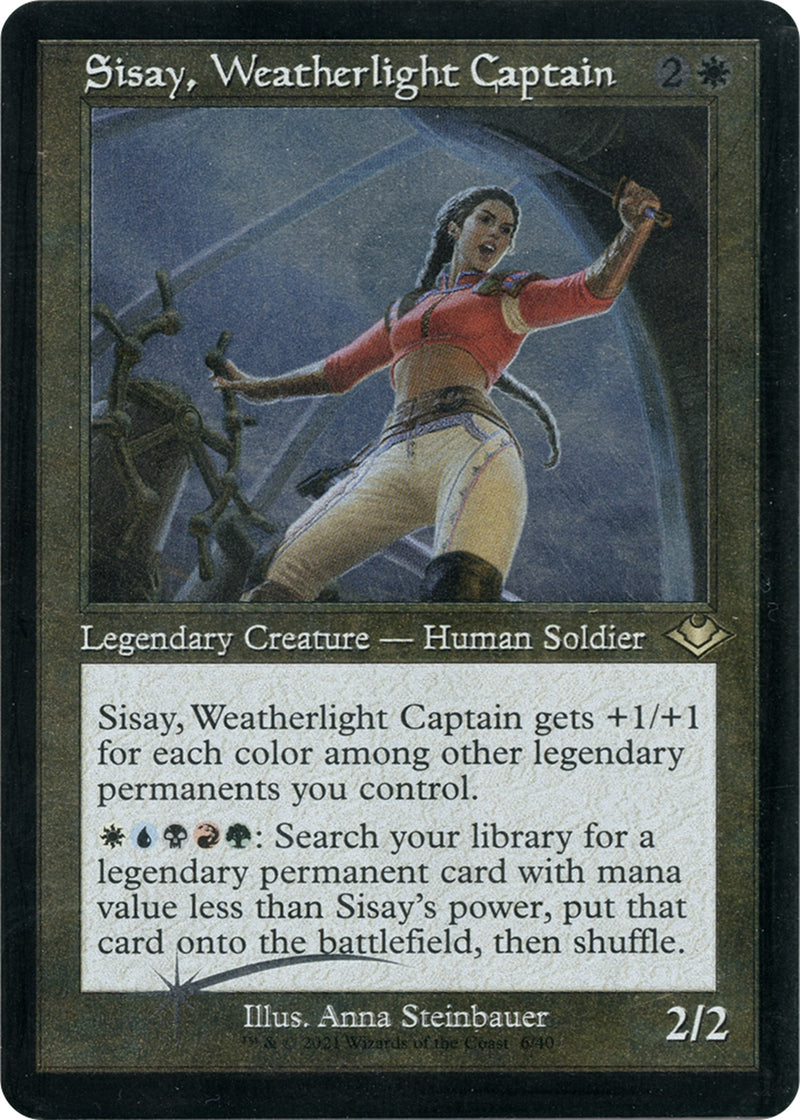 Sisay Weatherlight Captain Retro Frame Foil Etched (6) [MH1]