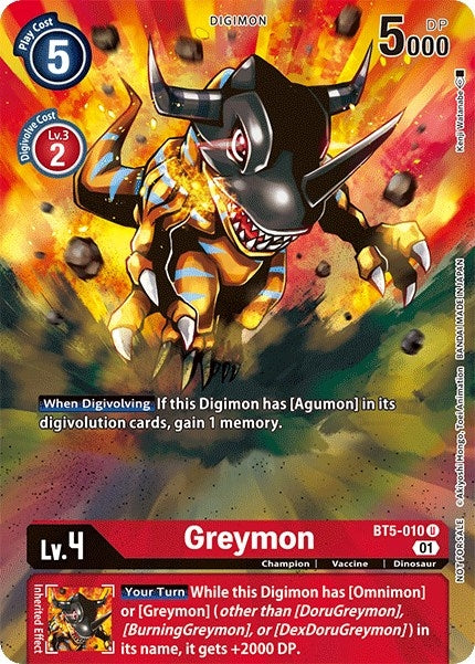 Image for Greymon - BT5-010 (Premier TO Event June 2021) [Battle of Omni]