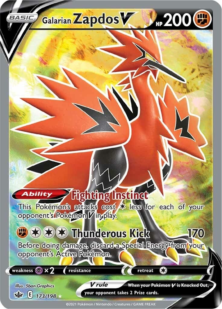 Galarian Zapdos V Full Art (173/198) [SWSH06]