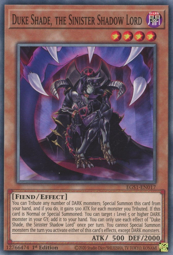 Duke Shade the Sinister Shadow Lord (EGS1-EN017) [EGS1]