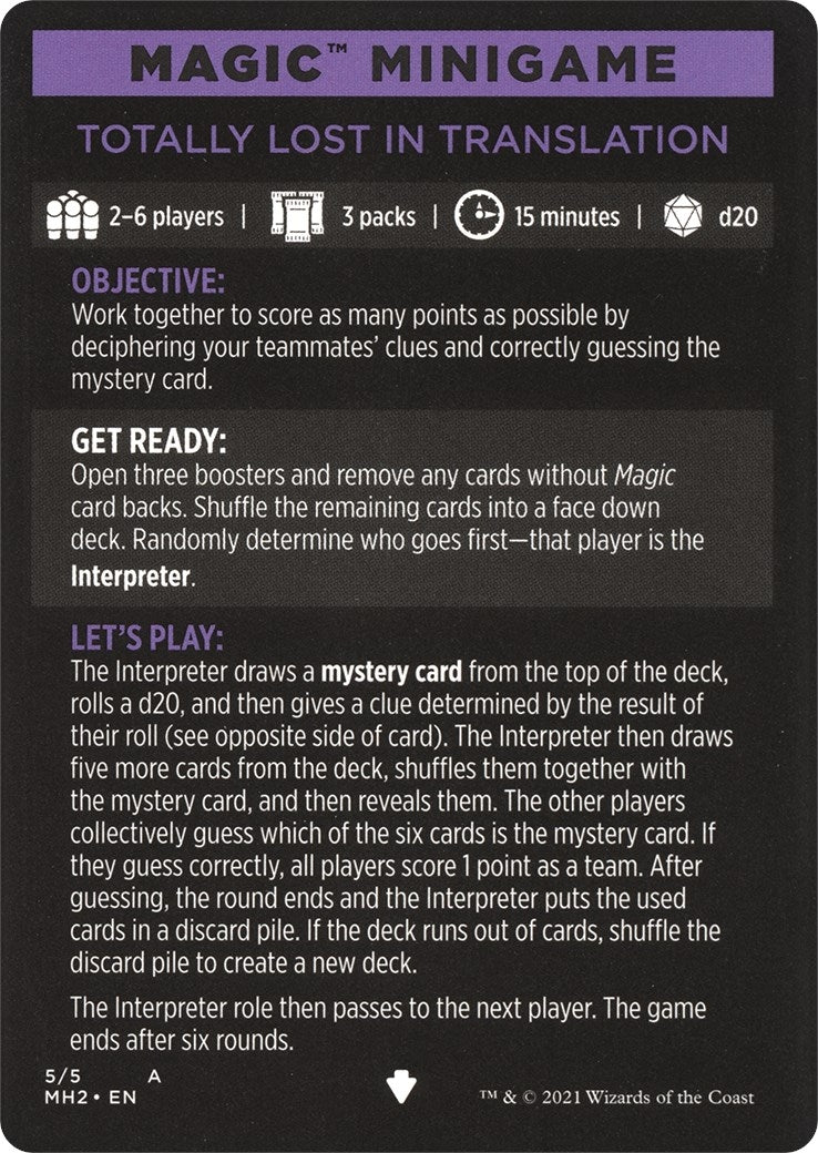 Magic Minigame Totally Lost in Translation (5) [MH2]