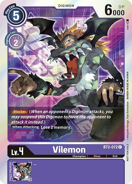 Image for Vilemon - BT2-072 (Event Pack 1) [Release Special Booster]