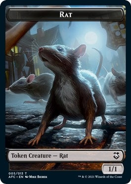 Rat Zombie Double sided Token [AFC]