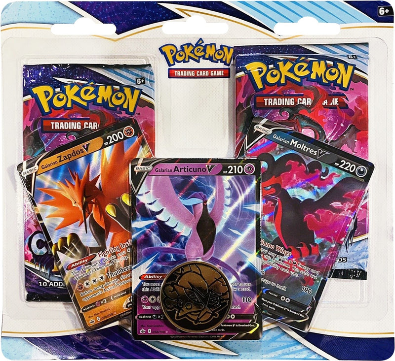 Chilling Reign 2 Pack Blister Galarian Zapdos V Articuno V Moltres V [SWSH06]