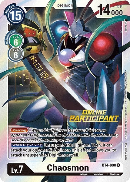 Image for Chaosmon - BT4-090 (2021 Championship Online Regional) [Online Participant] [Great Legend]