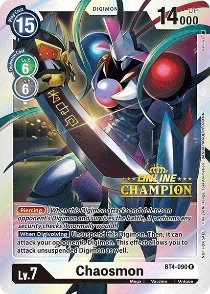 Image for Chaosmon - BT4-090 (2021 Championship Online Regional) [Online Champion] [Great Legend]