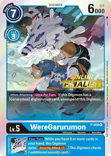 Image for WereGarurumon - P-008 (2021 Championship Online Regional) [Online Finalist] [Digimon Promotion Cards]