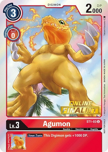 Image for Agumon - ST1-03 (2021 Championship Online Regional) [Online Finalist] [Starter Deck 01: Gaia Red]