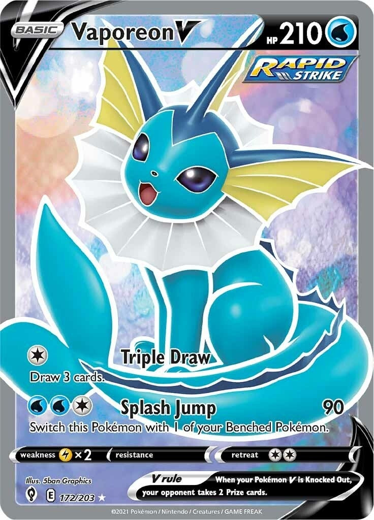 Vaporeon V Full Art (172/203) [SWSH07]