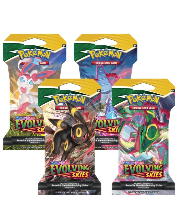 Evolving Skies Sleeved Booster Pack Art Bundle Set of 4 [SWSH07]