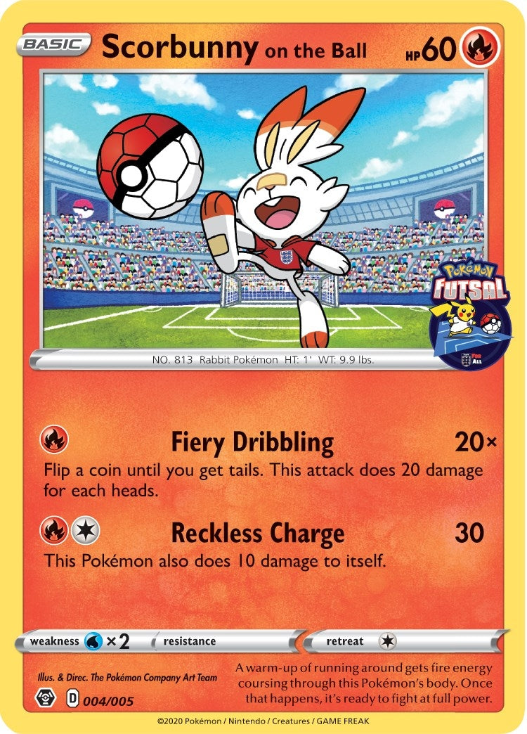 Scorbunny on the Ball 004 005 Pokemon Futsal (004/005) [MCAP]