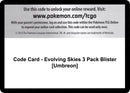 Code Card Evolving Skies 3 Pack Blister Umbreon [SWSH07]