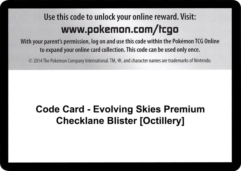 Code Card Evolving Skies Premium Checklane Blister Octillery [SWSH07]