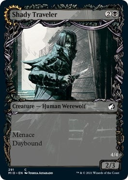 Shady Traveler // Stalking Predator (Showcase Equinox) [Innistrad: Midnight Hunt]