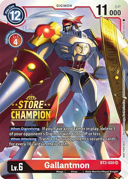 Image for Gallantmon - BT2-020 (Store Champion) [Release Special Booster]