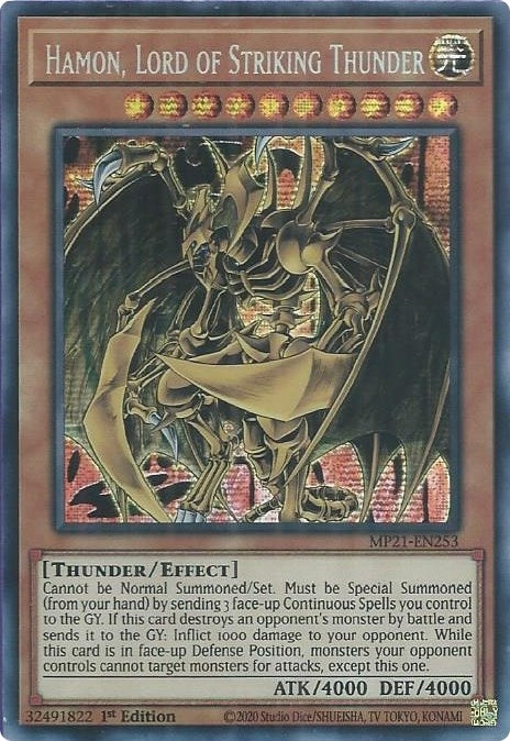 Hamon, Lord of Striking Thunder [MP21-EN253] Prismatic Secret Rare