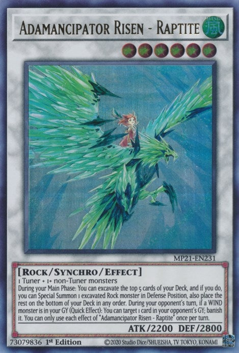 Adamancipator Risen Raptite (MP21-EN231) [MP21]