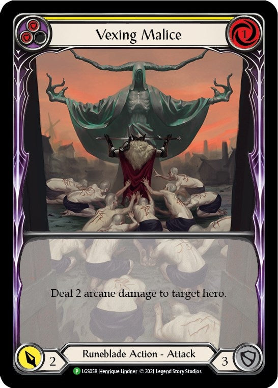Image for Vexing Malice (Yellow) (Extended Art) [Flesh and Blood: Promo Cards]